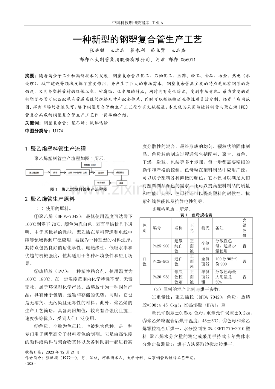 一种新型的钢塑复合管生产工艺.pdf_第1页