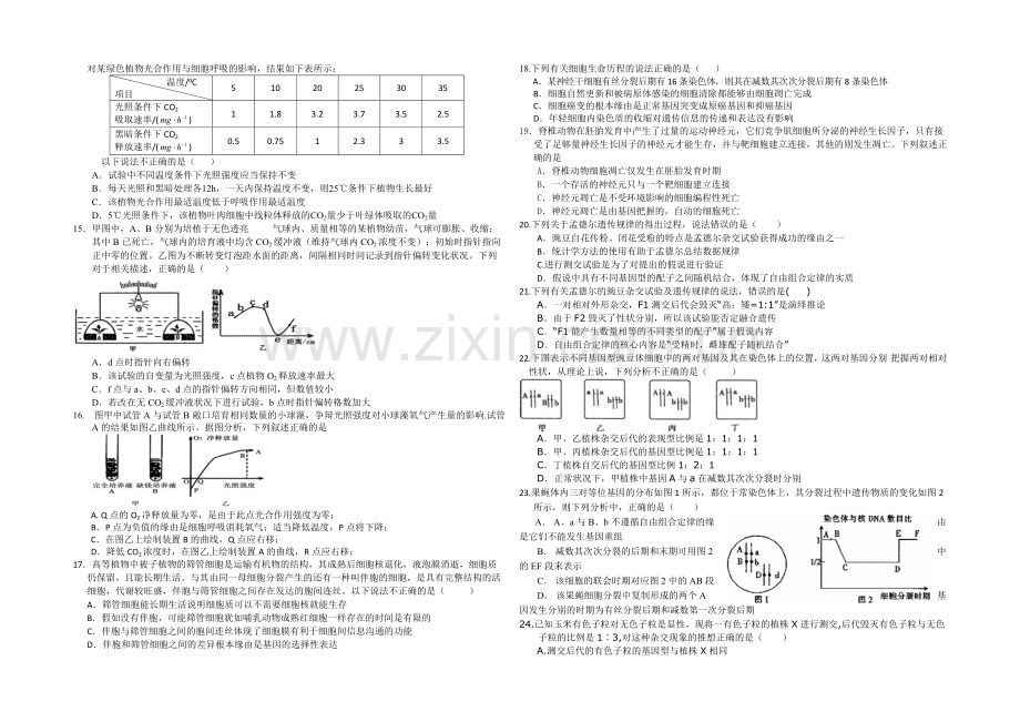 湖南省浏阳一中2022届高三上学期第二次月考试题-生物-Word版含答案.docx_第2页