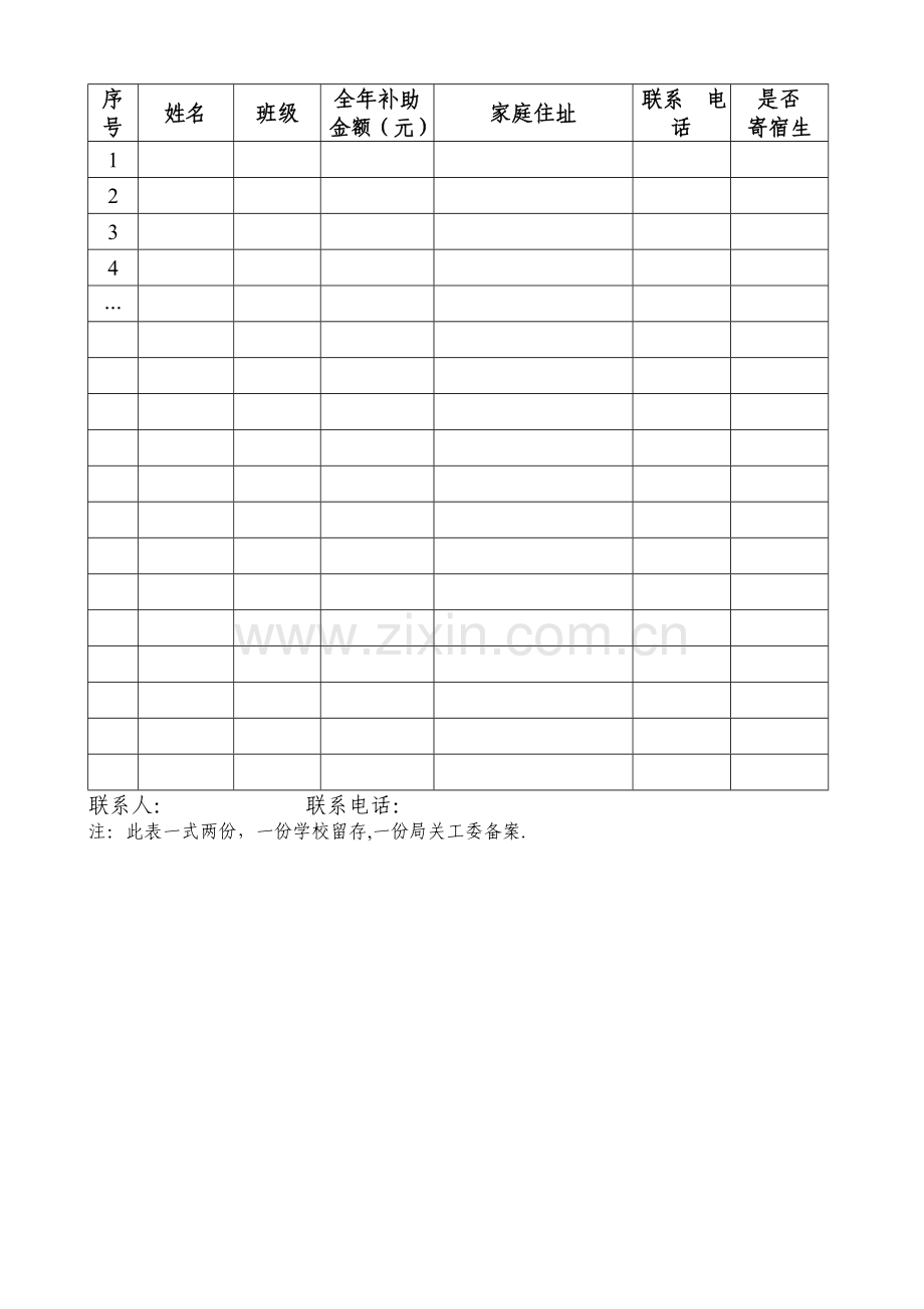 江苏省义务教育学校家庭经济困难学生生活补助经费申请表.doc_第2页