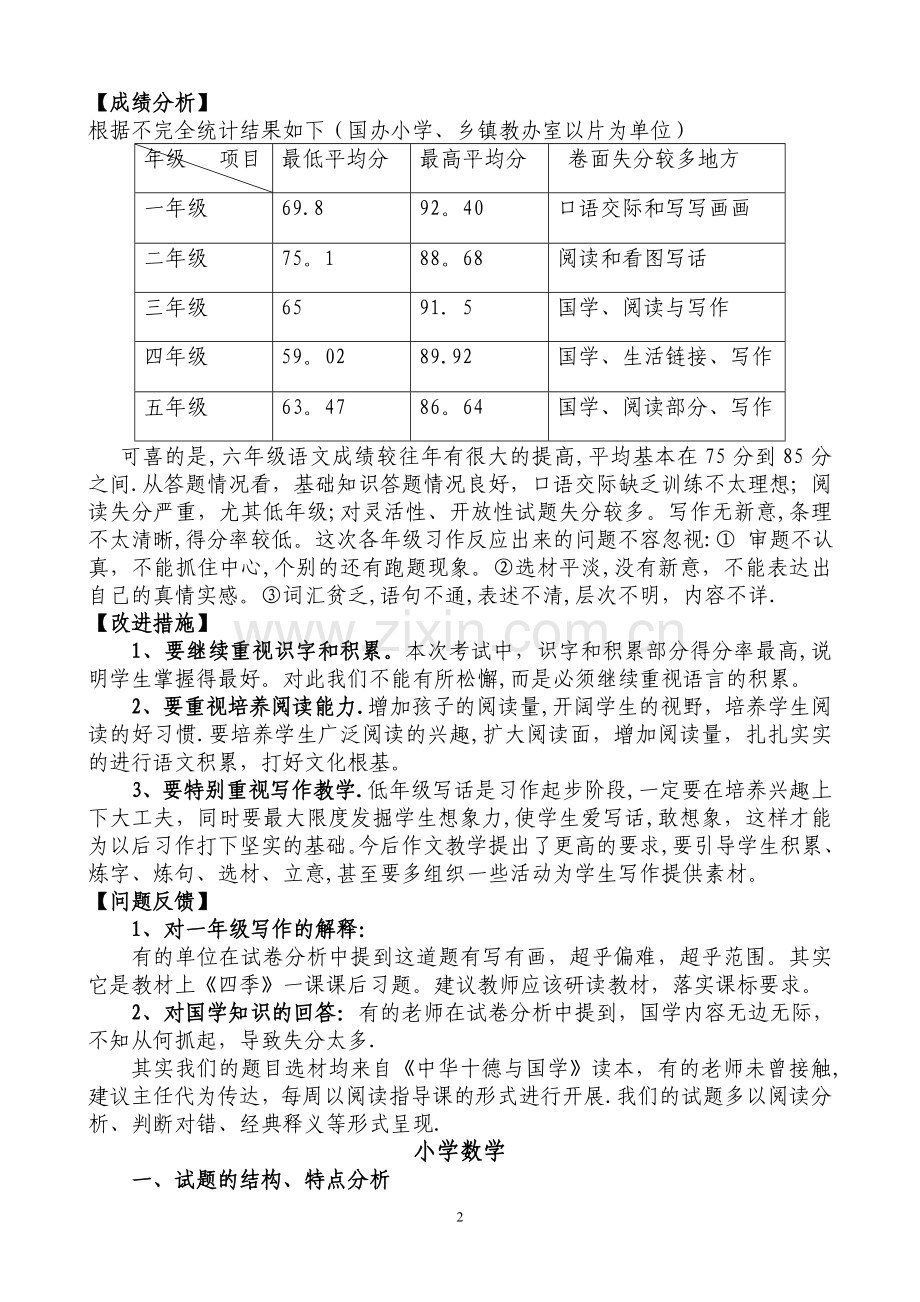 小学学科期末试卷分析.doc_第2页