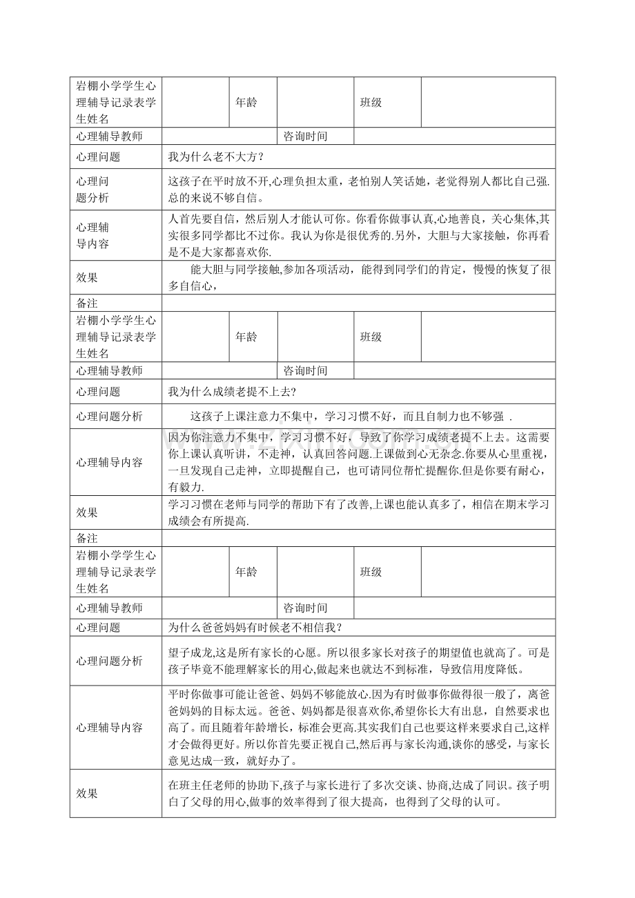 小学心理咨询记录表01871.doc_第2页