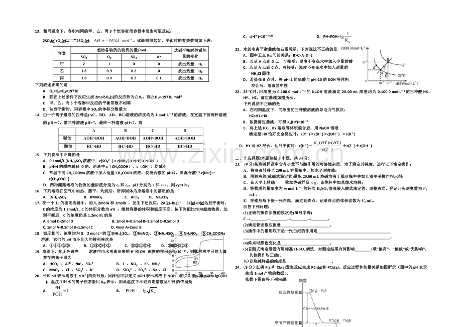 山西省康杰中学2020-2021学年高二上学期期中考试化学-Word版含答案.docx_第2页