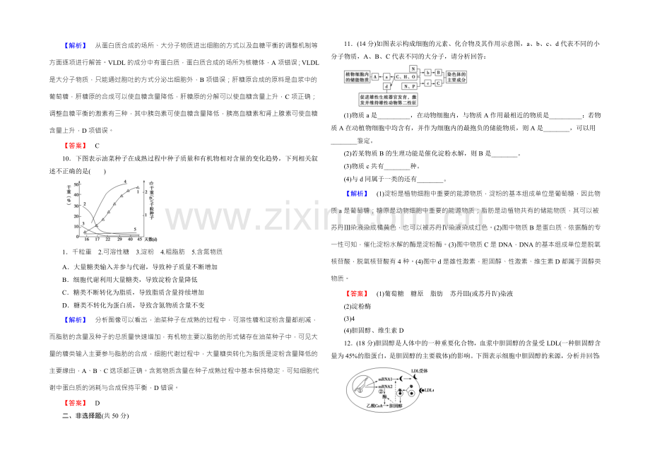 2022新课标高考生物总复习限时检测4核酸、糖类和脂质-.docx_第3页