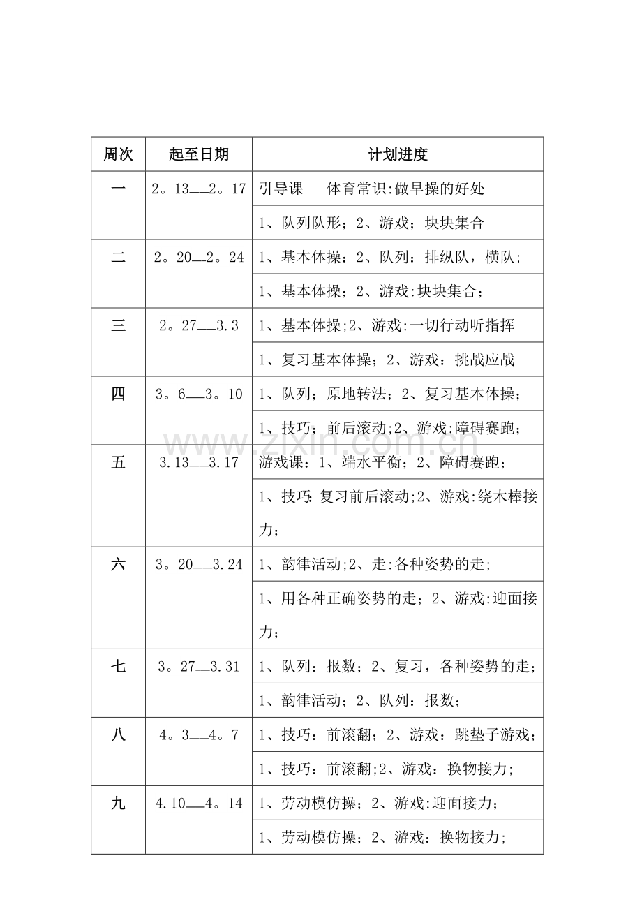 小学一年级下学期体育教学计划.doc_第3页