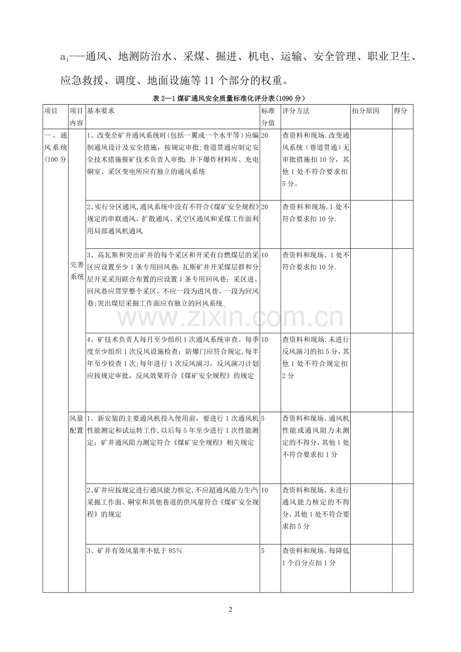 木兰煤矿安全质量标准化评分表.doc_第2页