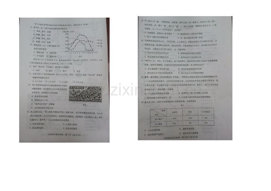 福建省2021年普通高中毕业班4月质量检查文科综合试题-扫描版含答案.docx_第2页