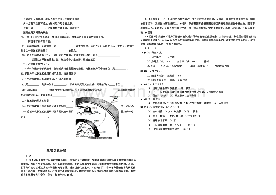 湖北省襄阳市枣阳一中2021届高三上学期10月月考生物试题-Word版含解析.docx_第2页