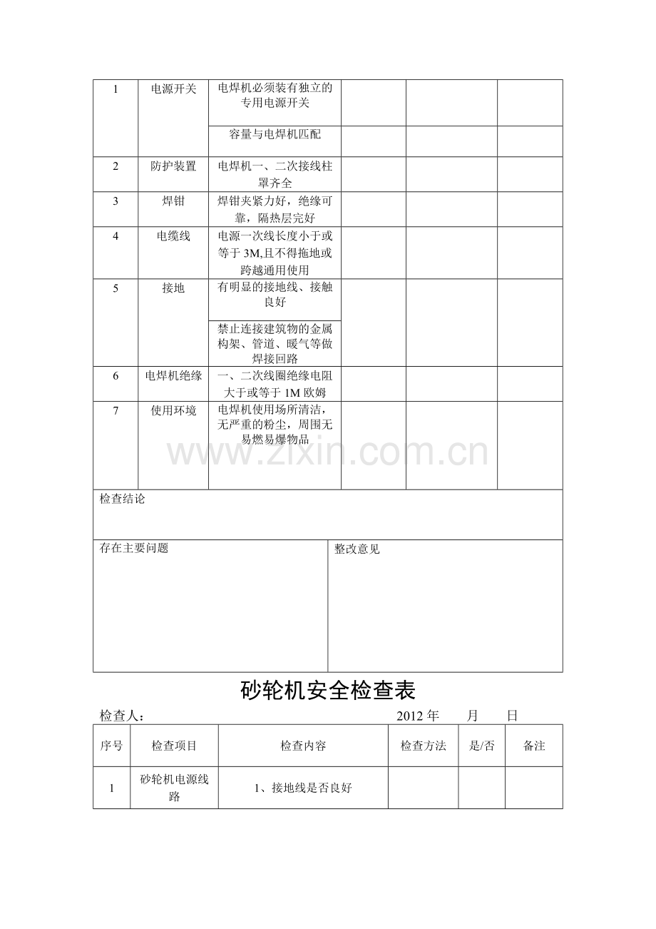 砂轮切割机安全检查表.doc_第2页