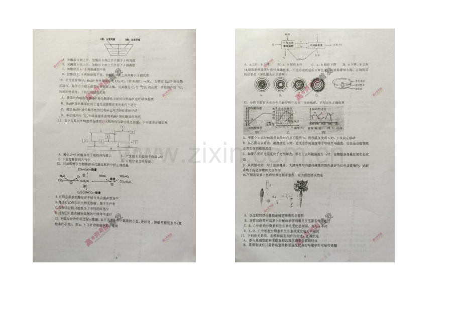 江苏省泰州中学2022届高三上学期摸底考试(2021.8)生物-扫描版含答案.docx_第2页