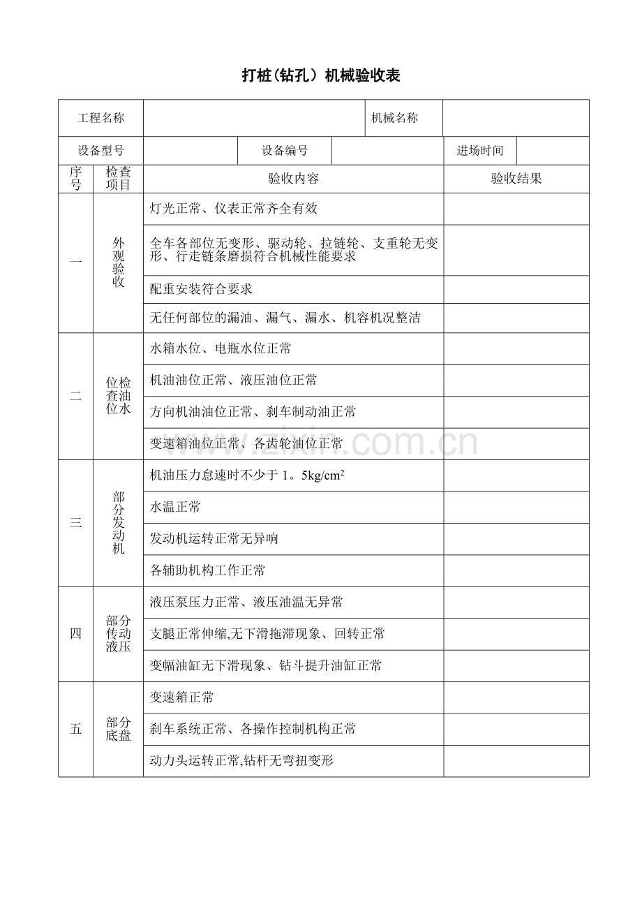 旋挖钻机验收表53755.doc_第1页