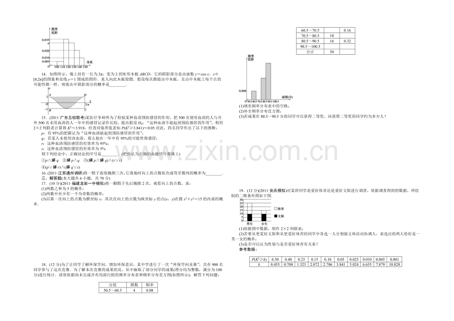 2021高考数学(福建-理)一轮作业：10章-章末检测.docx_第2页