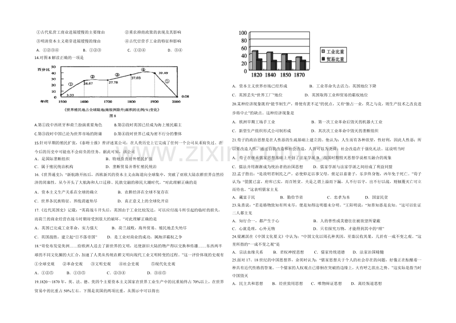 新课标Ⅱ第一辑2022届高三上学期第二次月考-历史-Word版含答案.docx_第2页