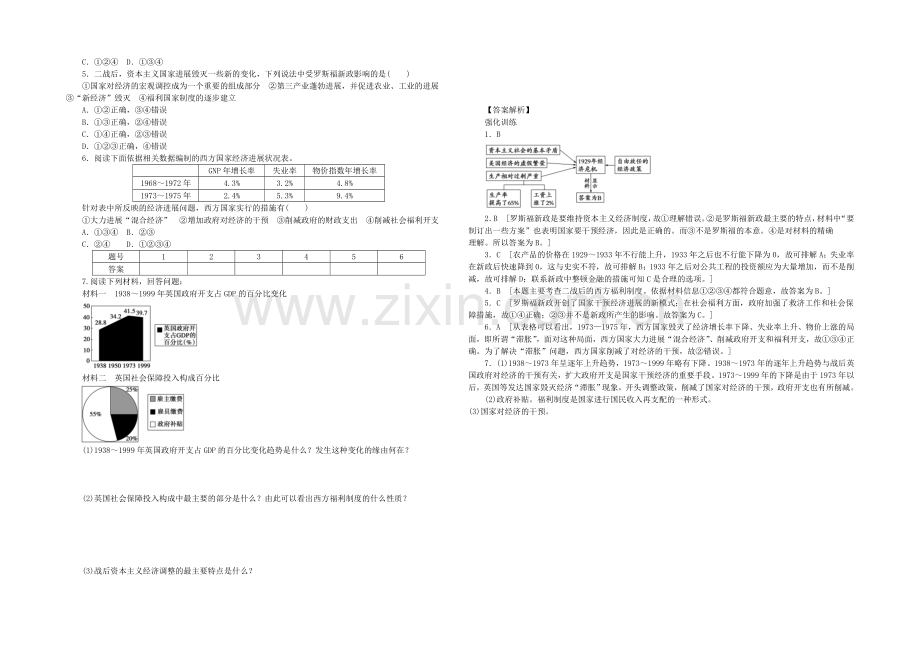 【人民版】2021年高中历史必修二：专题六-罗斯福新政与当代资本主义专题整合.docx_第2页