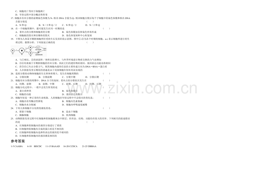 高三优题训练系列之生物(10)Word版含答案.docx_第2页