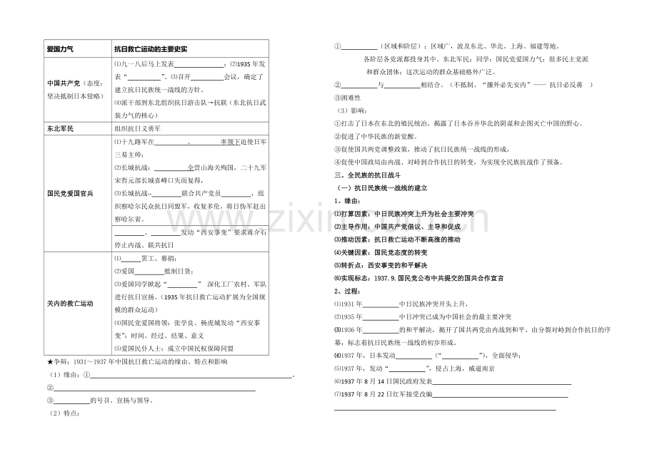 高中历史人民版必修1同步学案：2.3-伟大的抗日战争2.docx_第2页