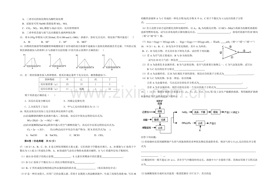 福建省厦门二中2021届高三上学期期中考试化学-Word版含答案.docx_第2页