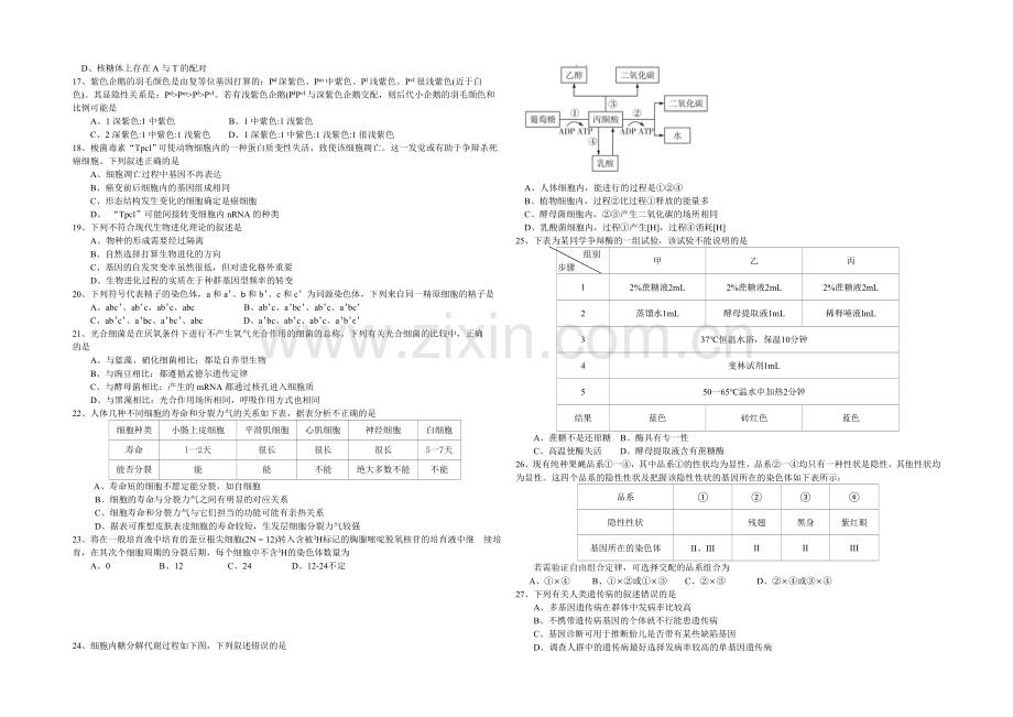 启慧·全国大联考2022届高三12月联考试题-生物-Word版含解析.docx_第2页