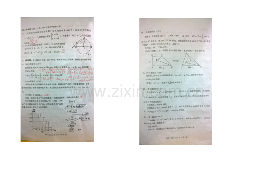 广东省江门市2021届高三高考模拟试卷数学(文)-扫描版含答案.docx_第2页