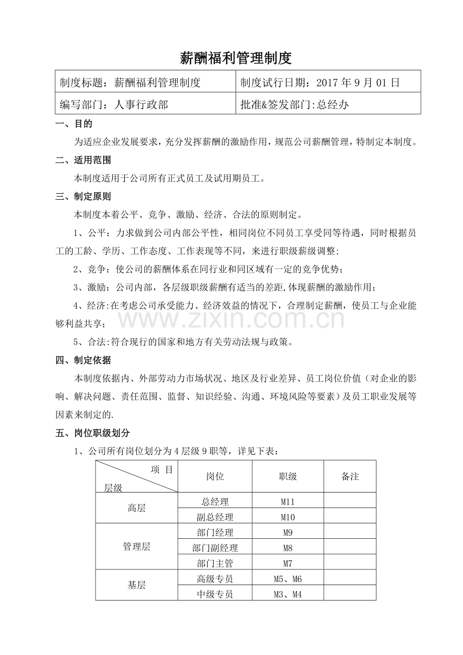 薪酬福利管理(9.08改).doc_第1页