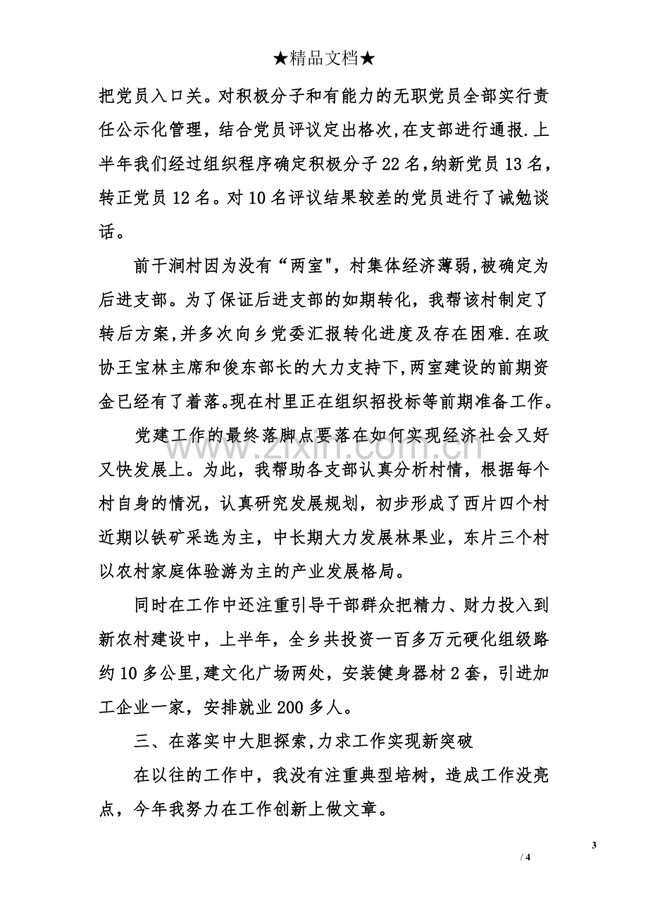 一个基层党务工作者的述职报告.doc_第3页