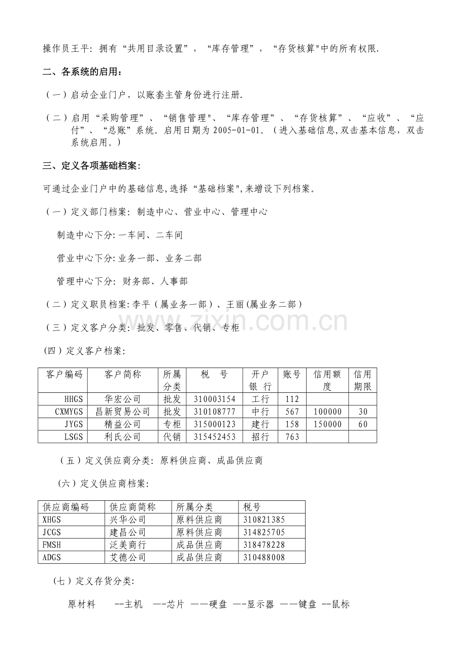 用友ERP-U8供应链练习【各版本通用练习题】.doc_第2页