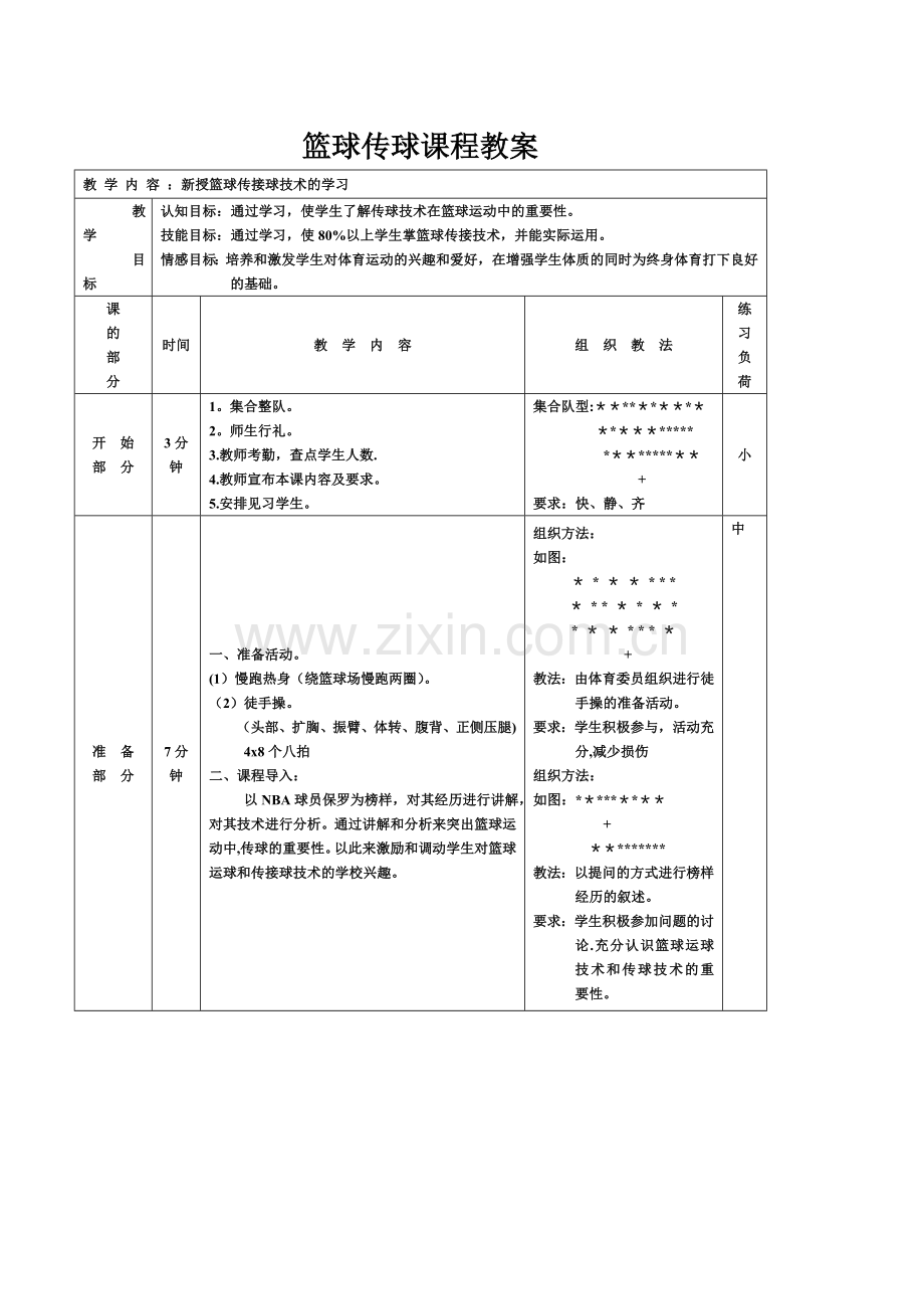 篮球传球课程教案.doc_第1页