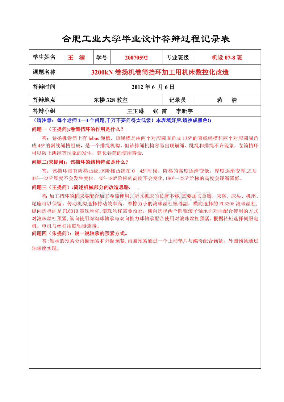 答辩过程记录表——格式参考.doc_第1页