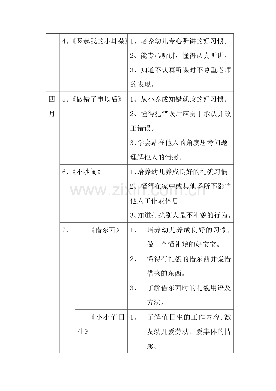 幼儿园中班第二学期社会活动计划.doc_第3页