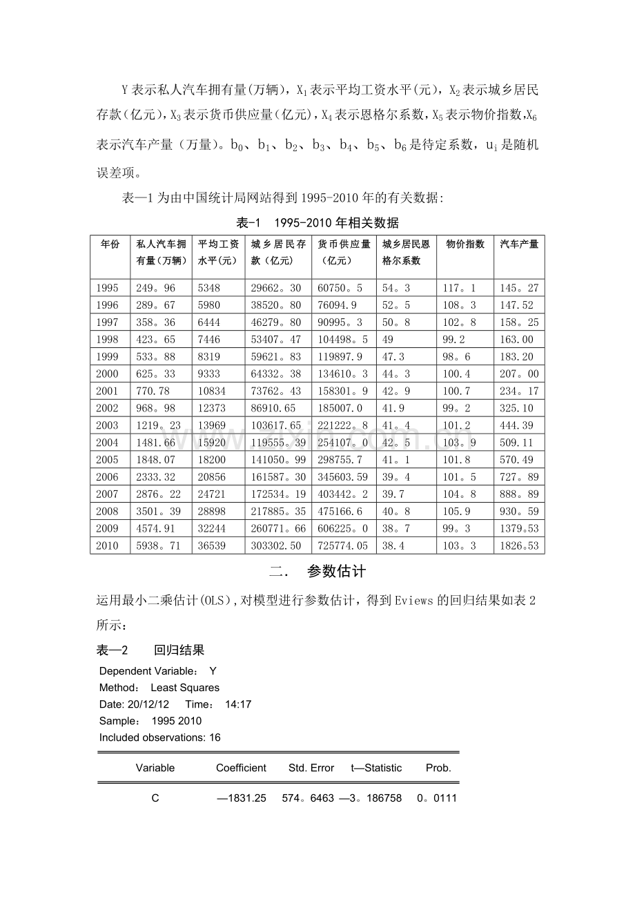 基于计量经济学的私人汽车量影响因素分析.doc_第2页