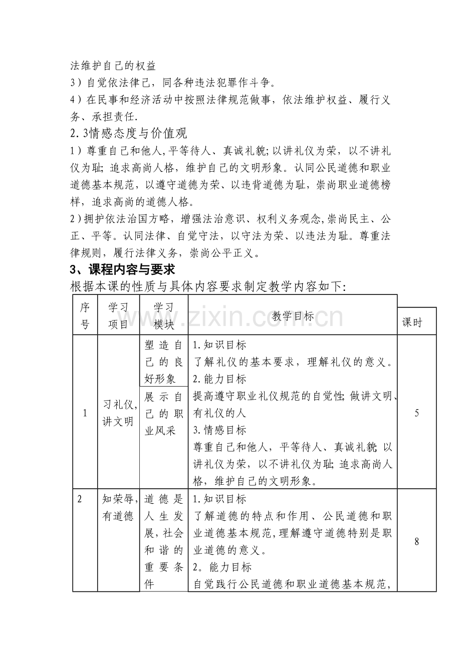 中职《职业道德与法律》律课程标准.doc_第2页