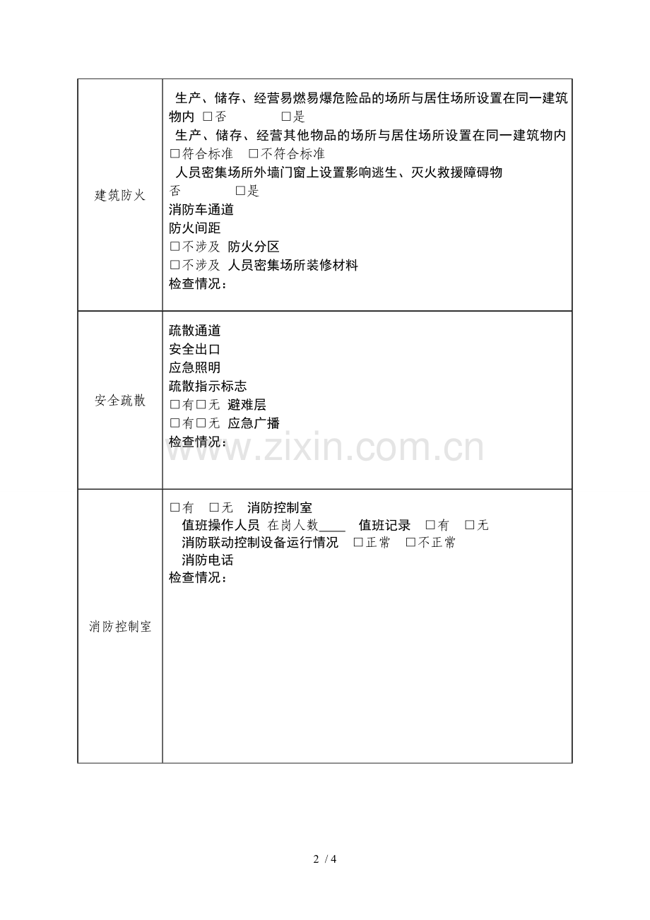 消防安全生产隐患排查表.doc_第2页