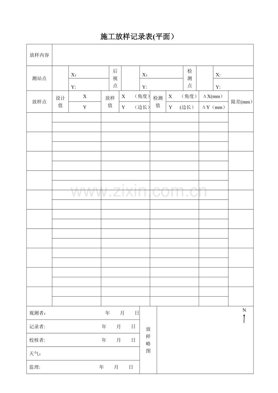 施工测量放样报验单(表例--范本).doc_第2页