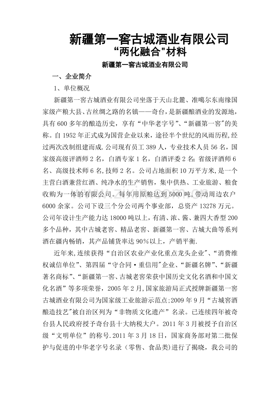 两化融合汇报材料.doc_第1页