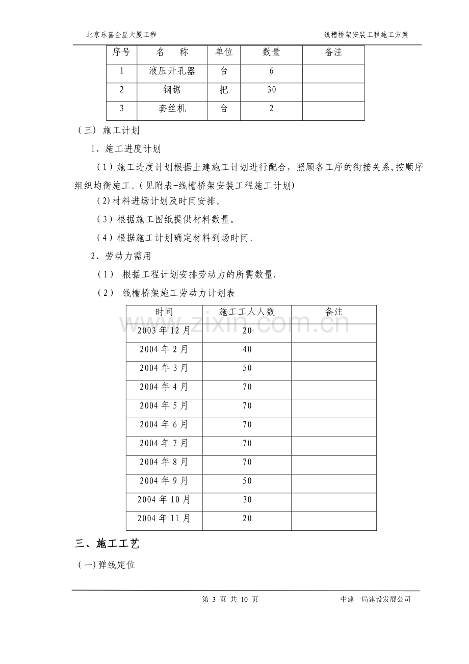 线槽桥架安装工程施工方案.doc_第3页