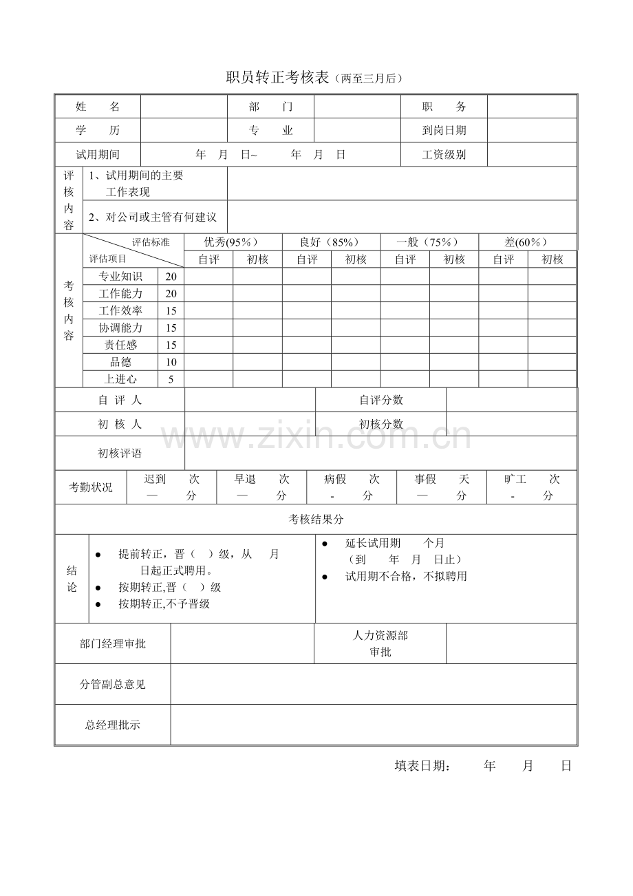 新员工岗位培训内容及实习反馈表.doc_第3页