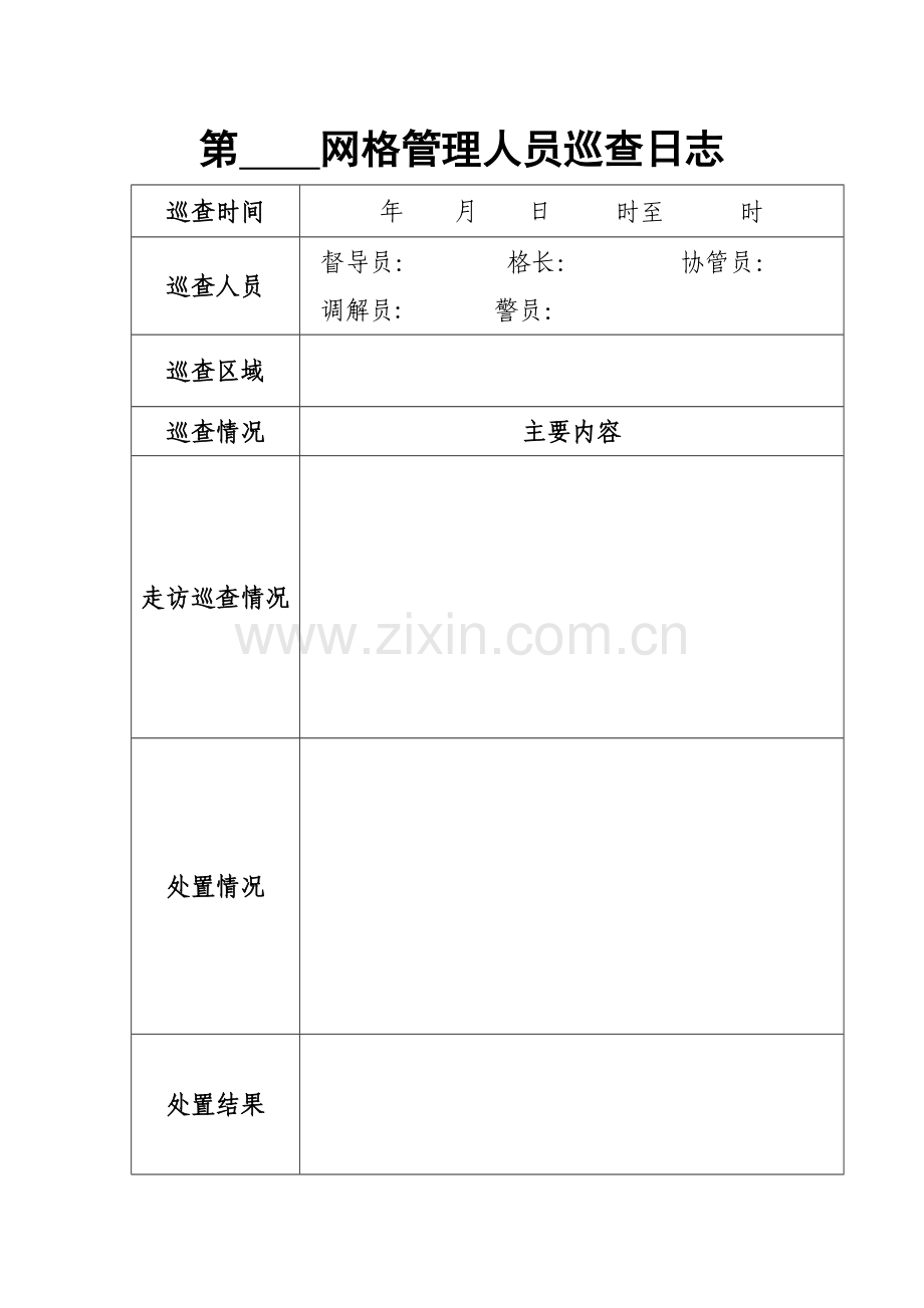 网格管理人员巡查日志表.doc_第1页