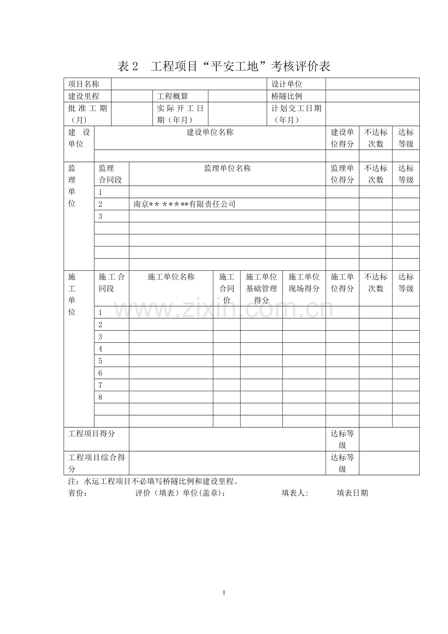 监理单位考核评价表.doc_第1页