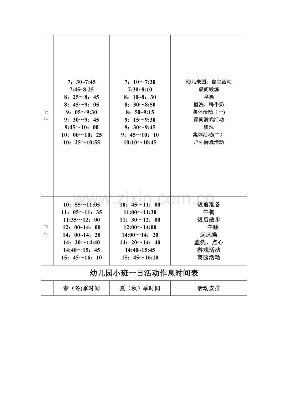 幼儿园各班一日活动作息时间表.doc_第2页