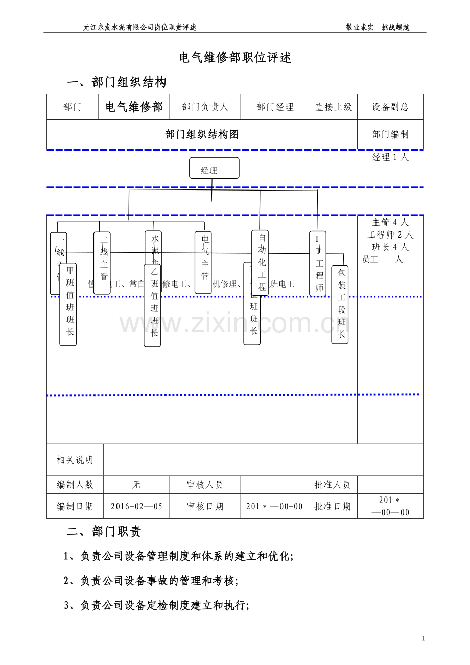 电气维修部岗位职责.doc_第1页