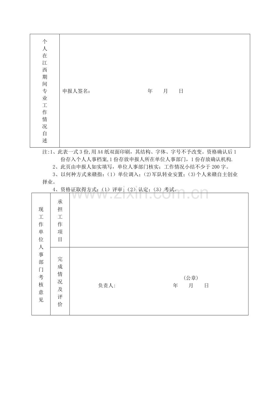 省外来赣人员专业技术资格确认申报表.doc_第2页