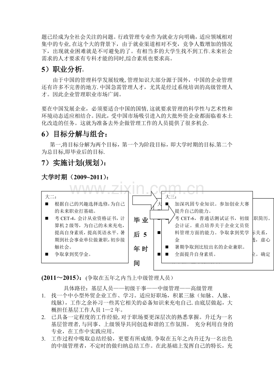 工商管理专业大学生涯职业规划书.doc_第2页