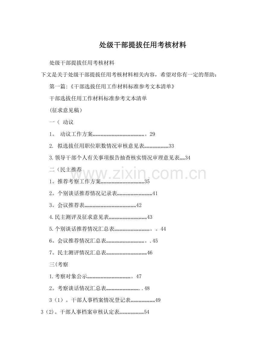 处级干部提拔任用考核材料.doc_第1页