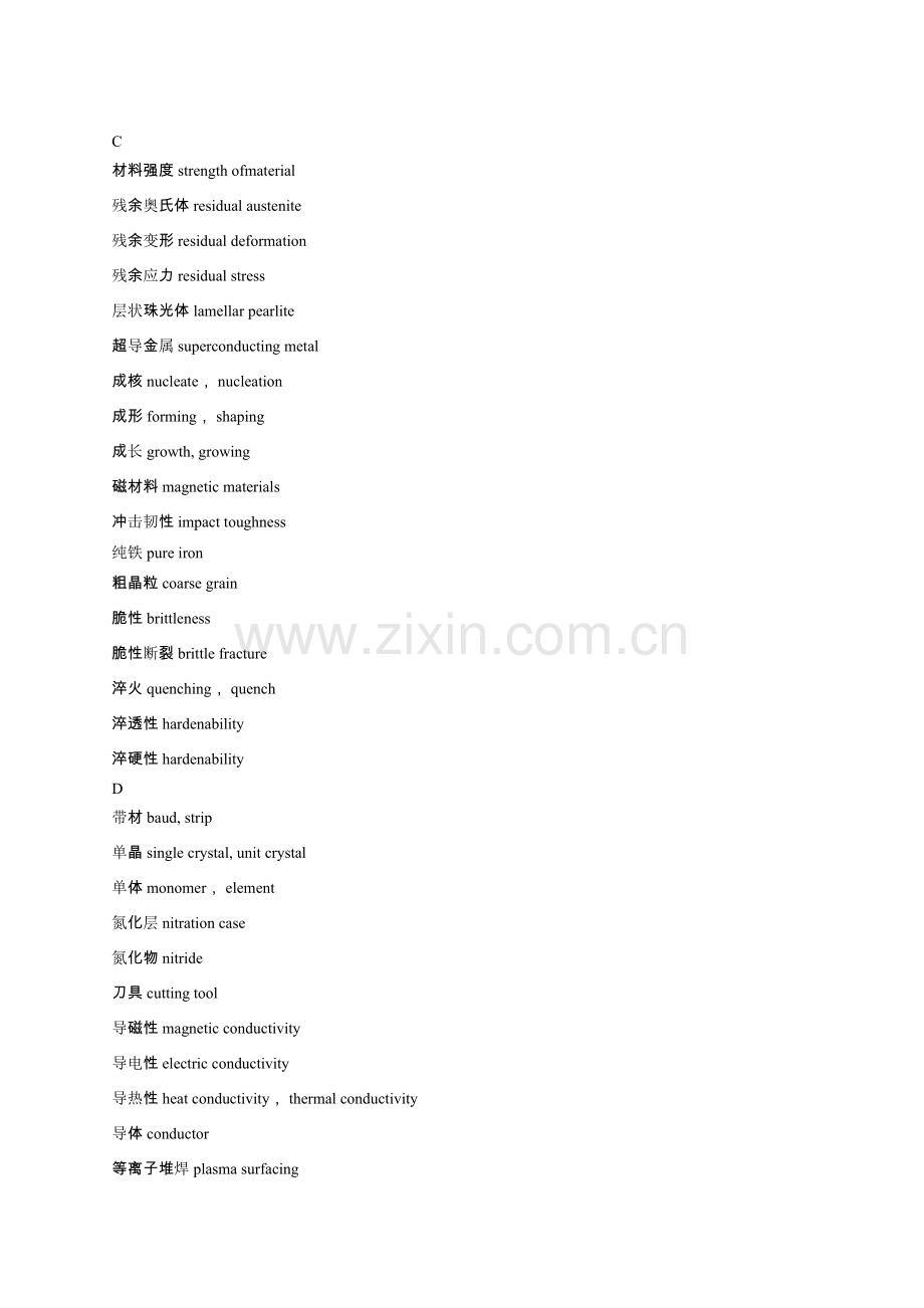工程材料常用词汇表(中英文).doc_第2页