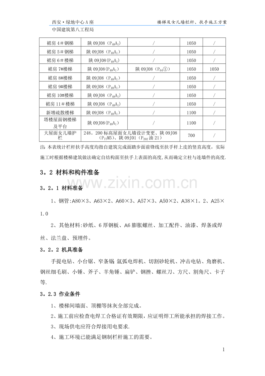 楼梯栏杆、扶手施工方案.doc_第3页