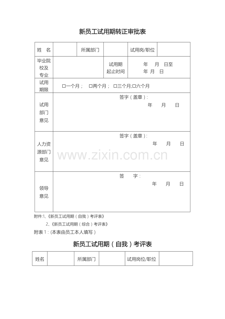 新员工试用期转正审批表.doc_第1页