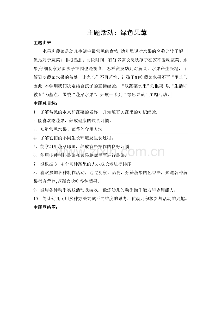 绿色果蔬主题教案.doc_第1页