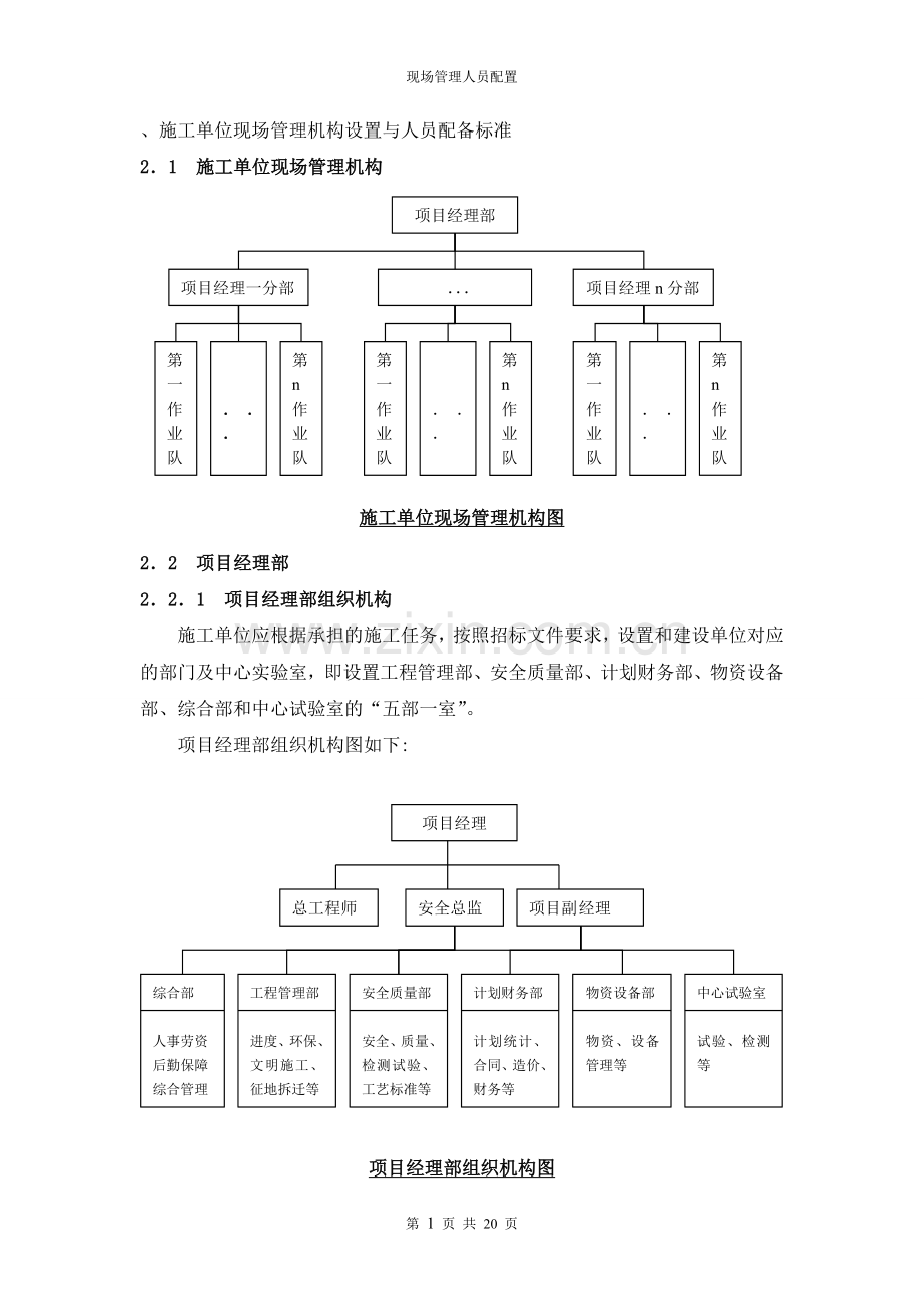 现场管理人员配置(结构加固工程).doc_第1页