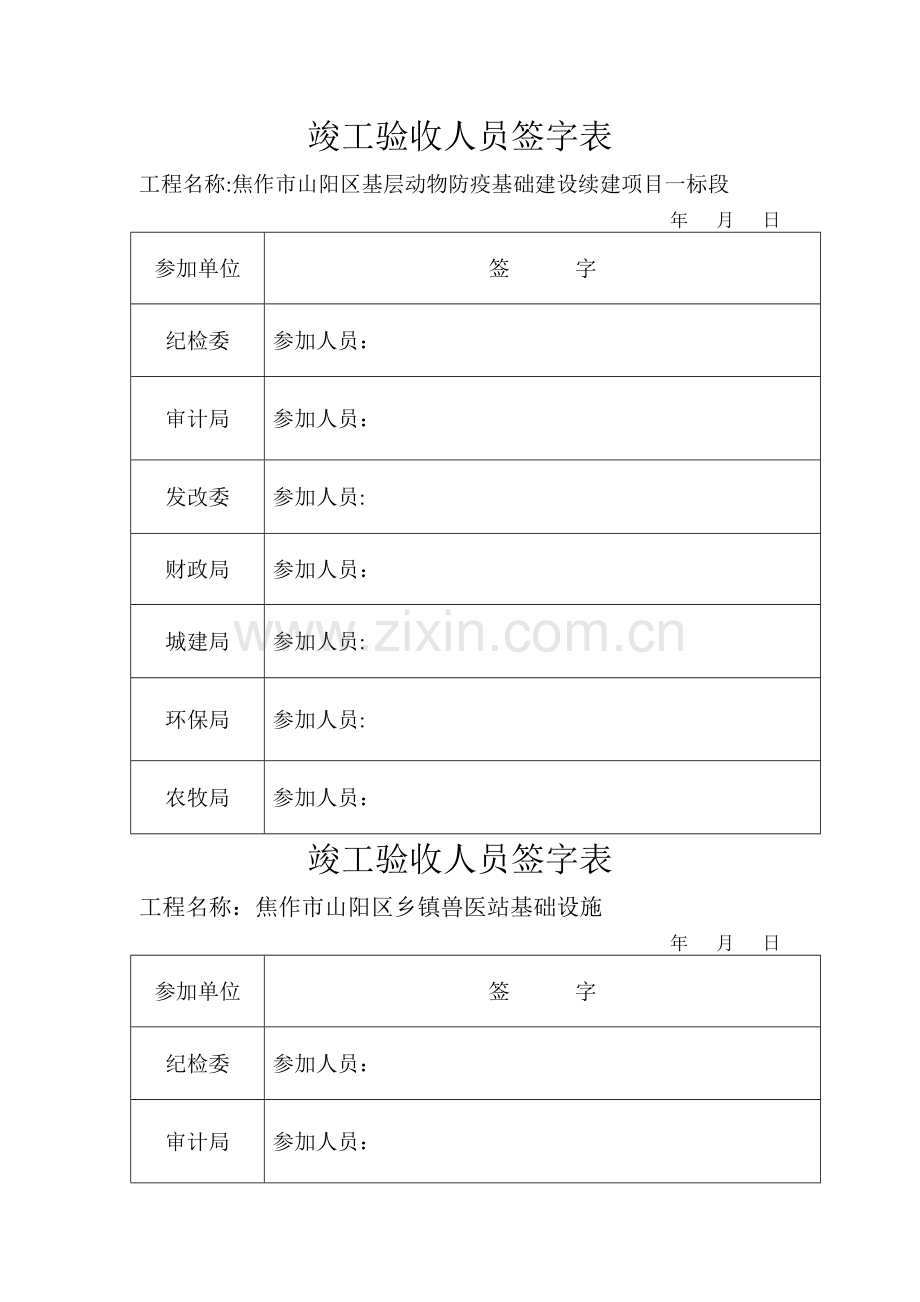 竣工验收人员签字表.doc_第1页