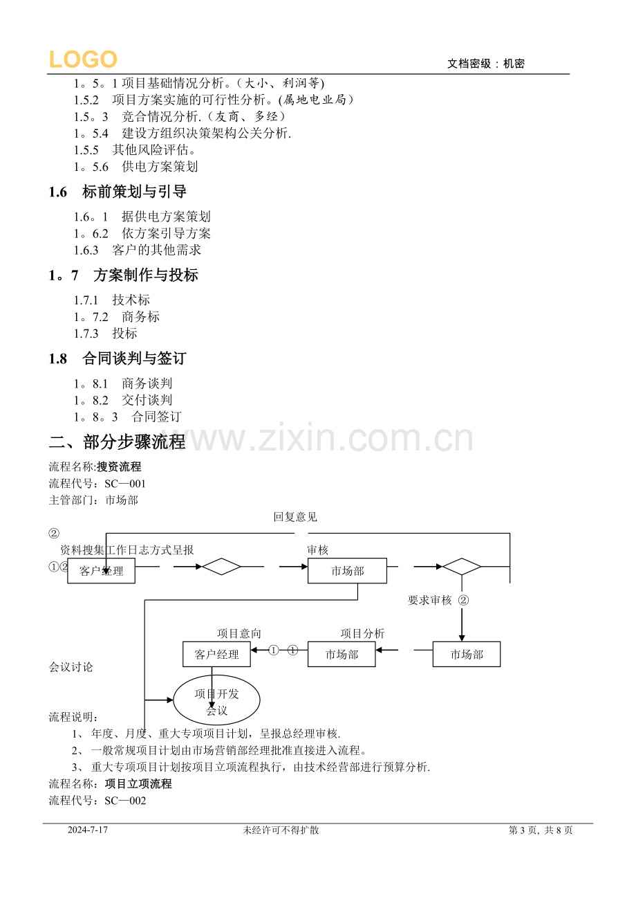 工程项目类企业市场部工作流程.doc_第3页