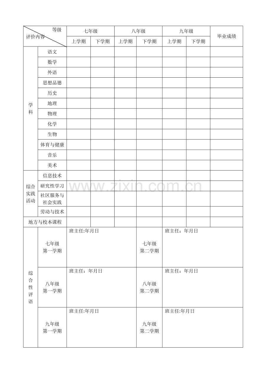 学籍表模板.doc_第2页